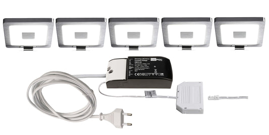 Deko-Light Spiegel Eckig 5er Bundle 4,5W Silber Chrom