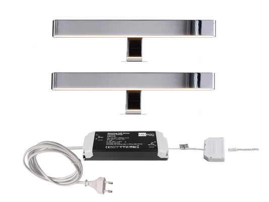 Deko-Light Spiegel Line I 2er Bundle 8W Silber Chrom