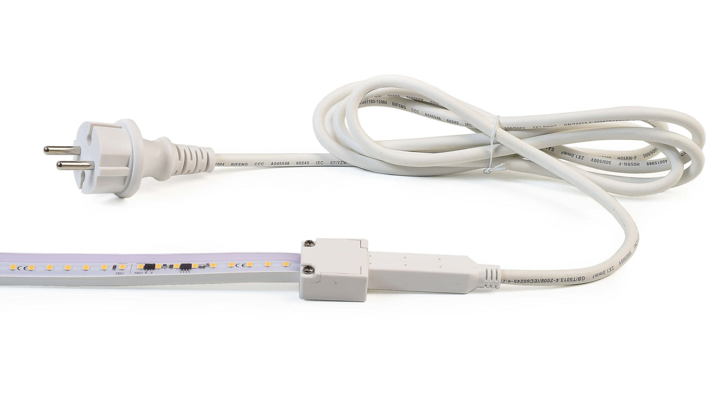 Deko-Light Einspeisekabel mit Schutzkontakt-Stecker für 230V LED Stripe  Weiß