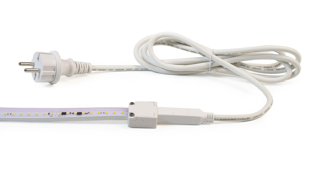 Deko-Light Einspeisekabel mit Schutzkontakt-Stecker für 230V LED Stripe  Weiß