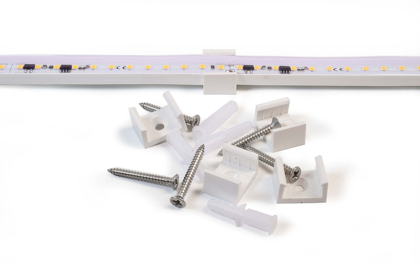 Deko-Light Montageklammern Set 10 St. für 230V LED Stripe  Weiß