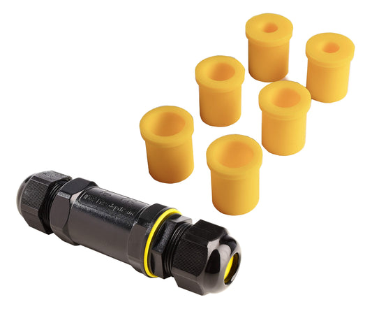 Deko-Light Outdoor Multi Kabelverbinder für 2 Kabel 4-14 mm, 2-5 Adern 0.5-4 mm², max. 450V AC/24A  Schwarz