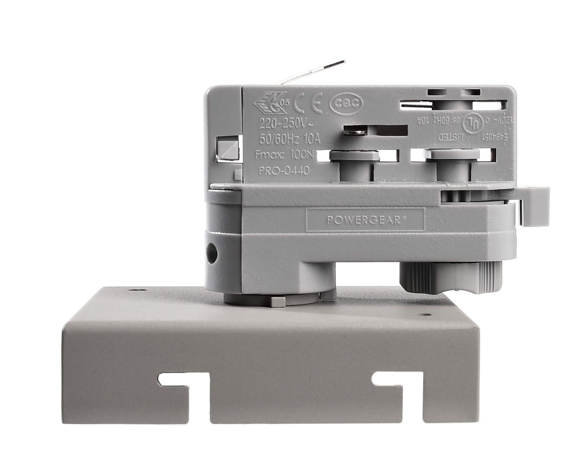 Deko-Light 3-Phasen Adapter für Deckenaufbauleuchte Draconis  Weißaluminium RAL 9006