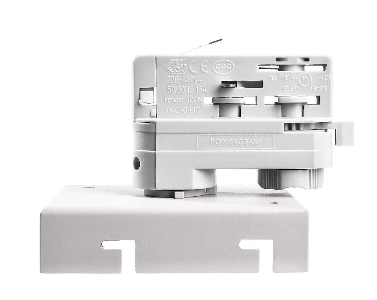 Deko-Light 3-Phasen Adapter für Deckenaufbauleuchte Draconis  Verkehrsweiß RAL 9016