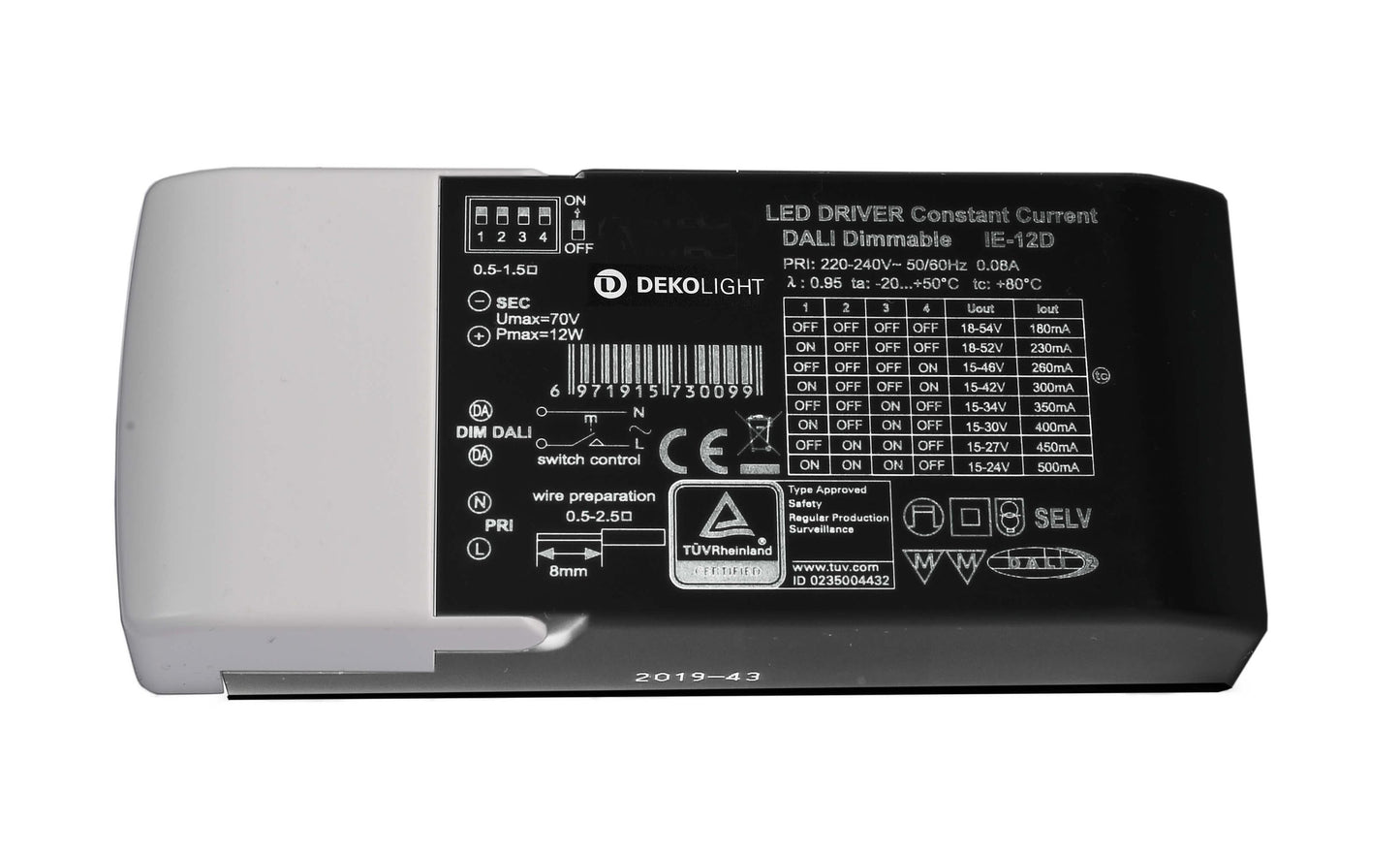 Deko-Light BASIC, DIM, Multi CC, IE-12D  Schwarz