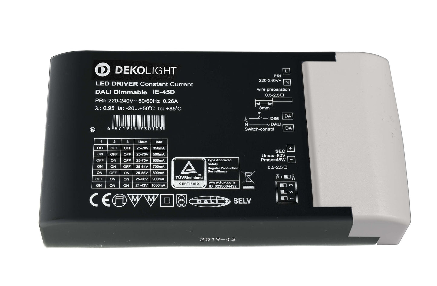 Deko-Light BASIC, DIM, Multi CC, IE-45D  Schwarz