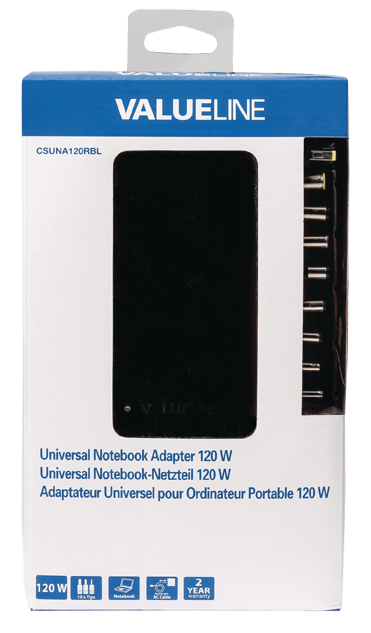 Valueline Notebooknetzteil 15 / 24 VDC 120 W