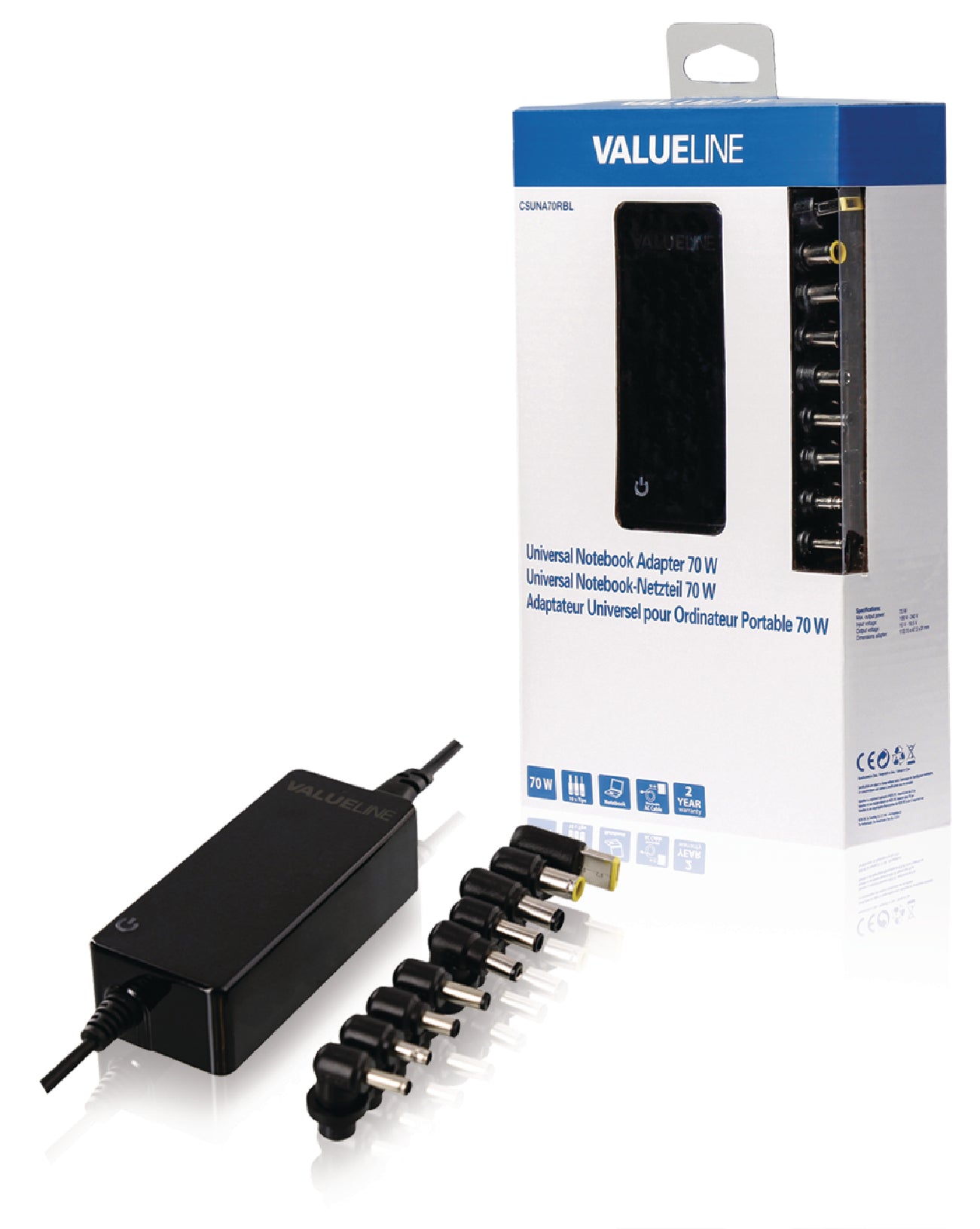 Valueline Notebooknetzteil 15 / 19.5 VDC 70 W
