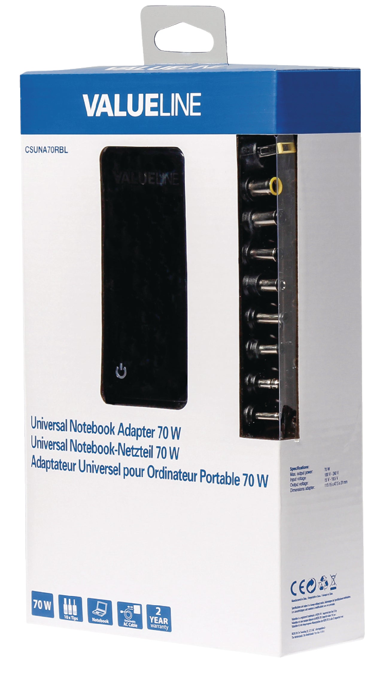 Valueline Notebooknetzteil 15 / 19.5 VDC 70 W