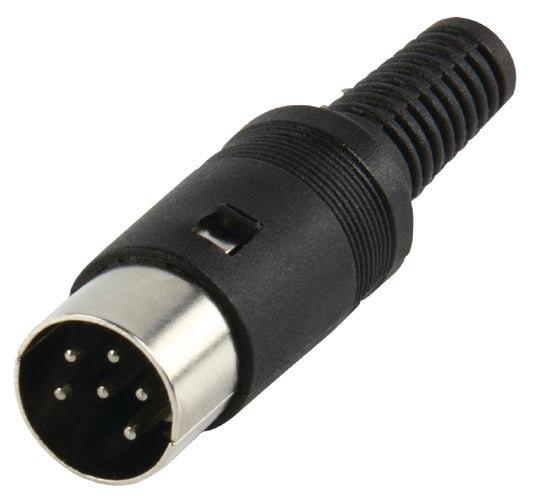 Valueline Stecker 6p. DIN Male PVC Schwarz