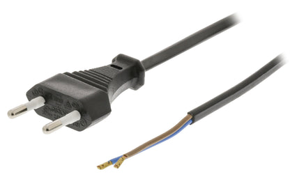 Valueline Euro-Netzkabel Euro male 2.00 m Schwarz