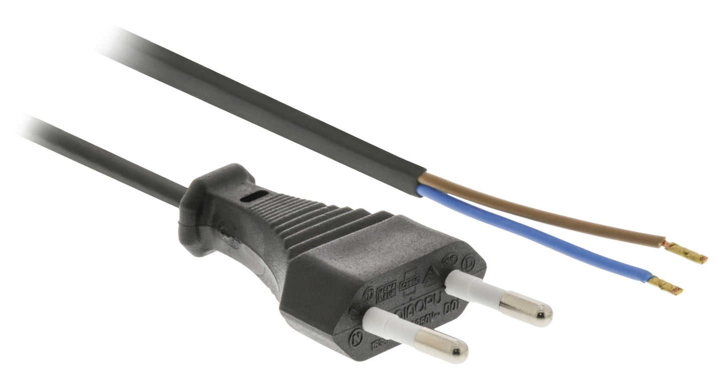 Valueline Euro-Netzkabel Euro male 2.00 m Schwarz