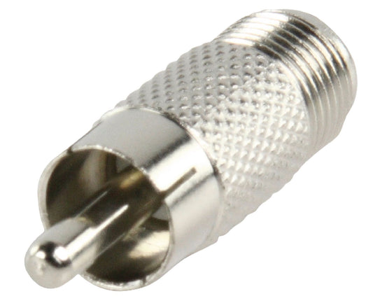 Valueline Coax-Adapter F RCA male - F female Silber
