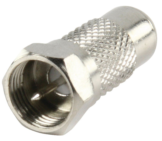 Valueline Coax-Adapter F F-male - RCA female Silber