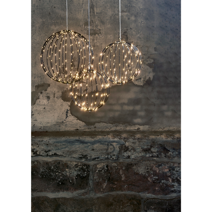 LED-3D-Kugel ''Mounty'', schwarz, 30x30cm, Kunststoff, 8 Funktionen, faltbar