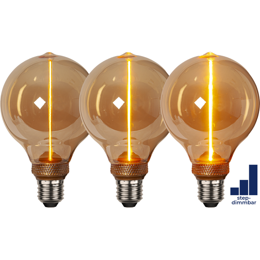 LED-Decoration ''One'', E27, 1800K, 100LM, 230V/2W, 3-Stufig dimmbar, Bernstein