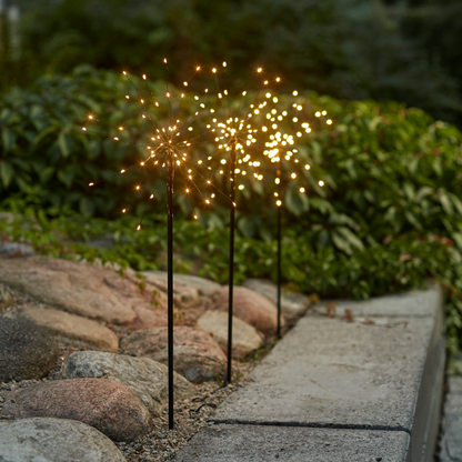 LED-Dekostab ''Firework-Outdoor'', 3er Set, 60x200cm, schwarz, warmweiß, IP44
