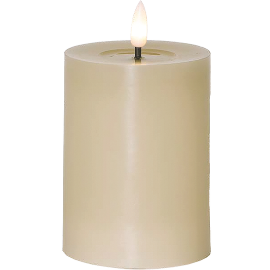 LED-Echtwachs-Kerze ''Flamme Flow'' , beige, 12,5x7,5cm, Timer