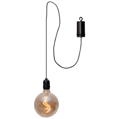 LED-Glaskugel ''Bowl'', warmweiß, 1m Kabel, 12,5x19,5cm, IP44, Batteriebetrieben