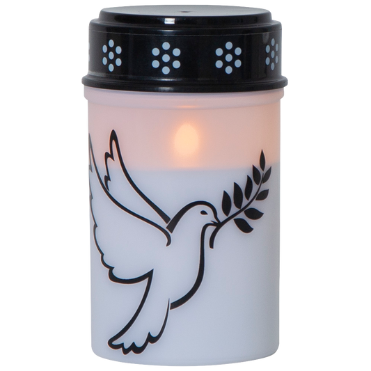 LED-Grablicht ''Dove'', weiß mit Taubenmotiv, warmweiß, 12,5x7,5cm, outdoor