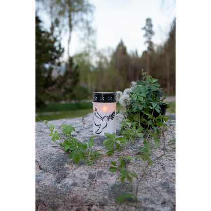 LED-Grablicht ''Dove'', weiß mit Taubenmotiv, warmweiß, 12,5x7,5cm, outdoor