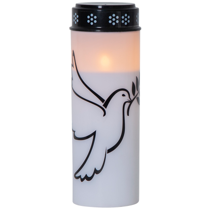 LED-Grablicht ''Dove'', weiß mit Taubenmotiv, warmweiß, 20,5x7,5cm, outdoor