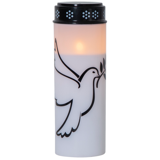 LED-Grablicht ''Dove'', weiß mit Taubenmotiv, warmweiß, 20,5x7,5cm, outdoor