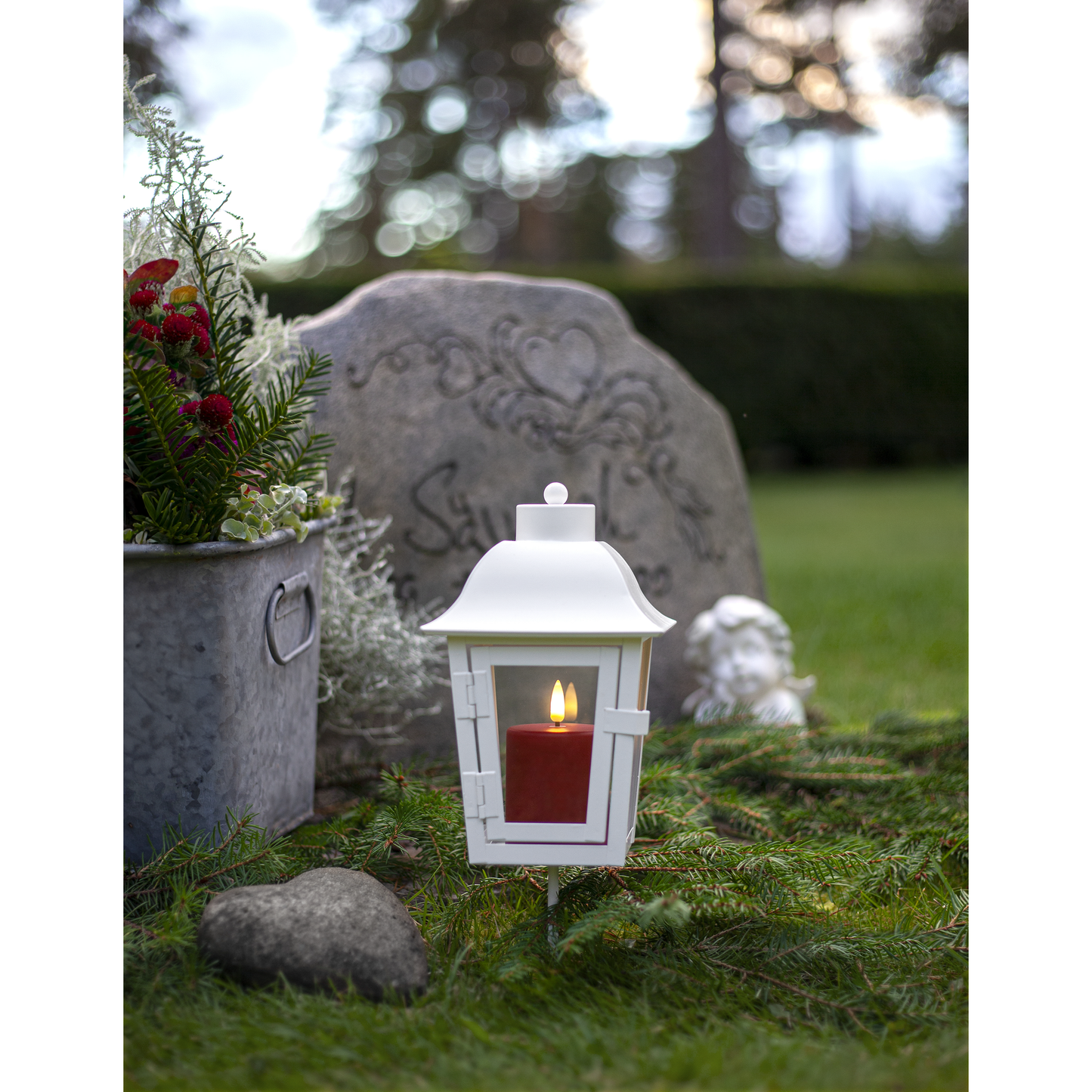 LED-Kerze ''Paula'' , flackernd, rot, 6.1x10cm, Timer, outdoor