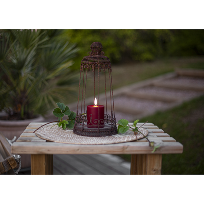 LED-Kerze ''Paula'' , flackernd, rot, 6.1x10cm, Timer, outdoor