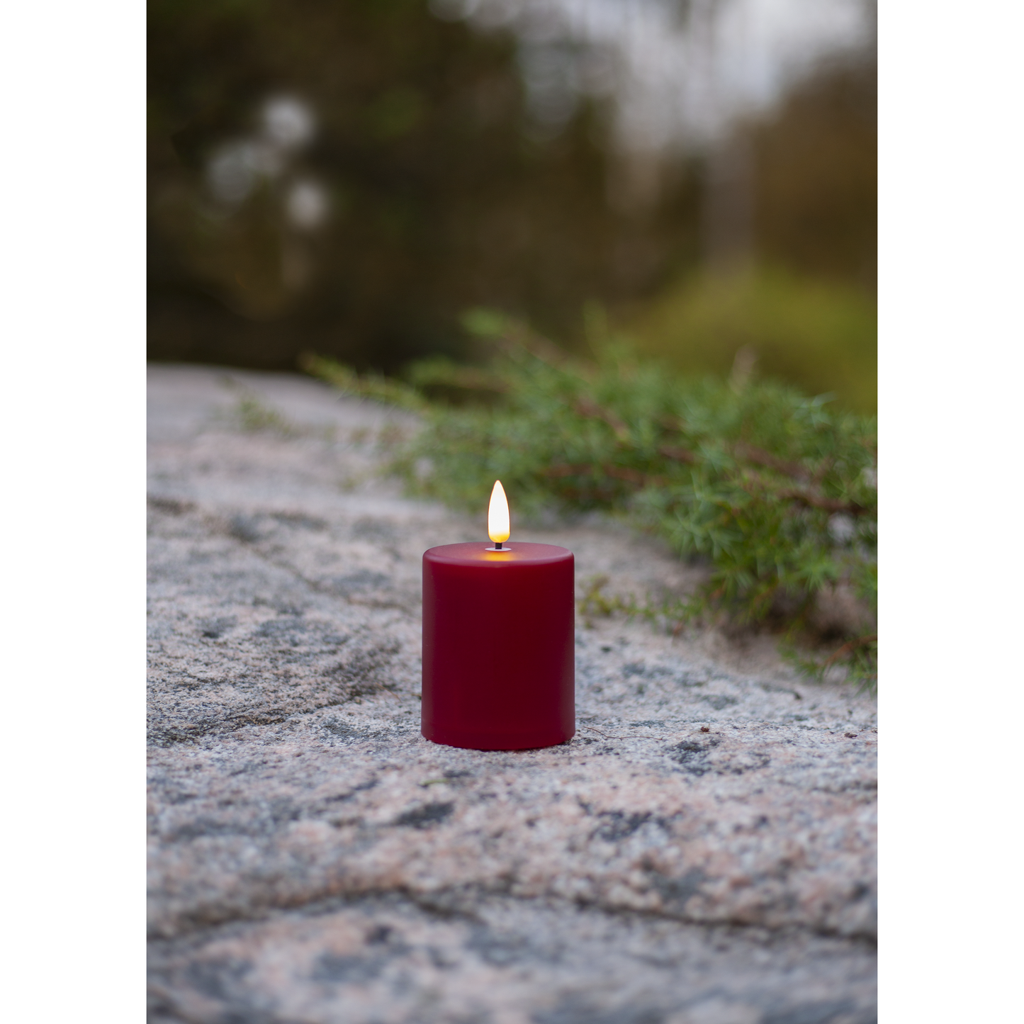 LED-Kerze ''Paula'' , flackernd, rot, 6.1x10cm, Timer, outdoor