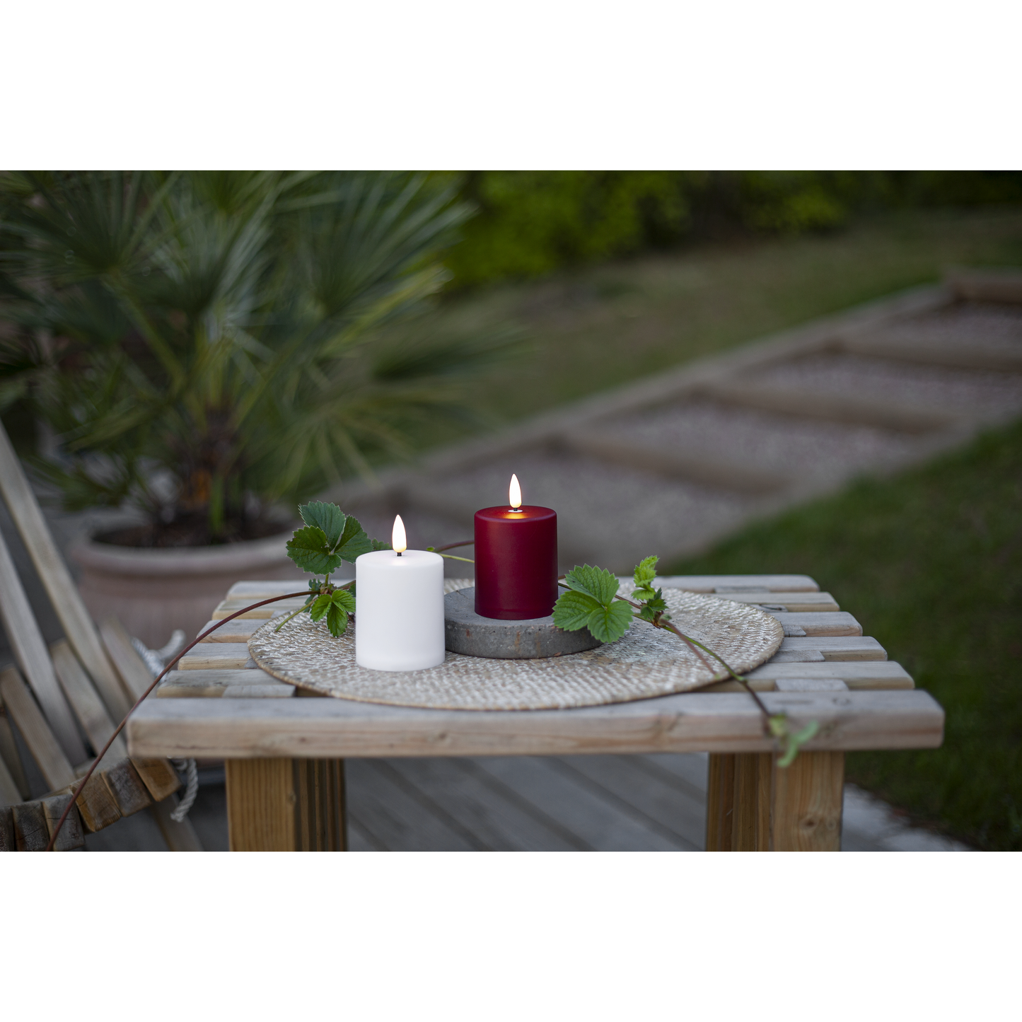 LED-Kerze ''Paula'' , flackernd, weiß, 6.1x10cm, Timer, outdoor