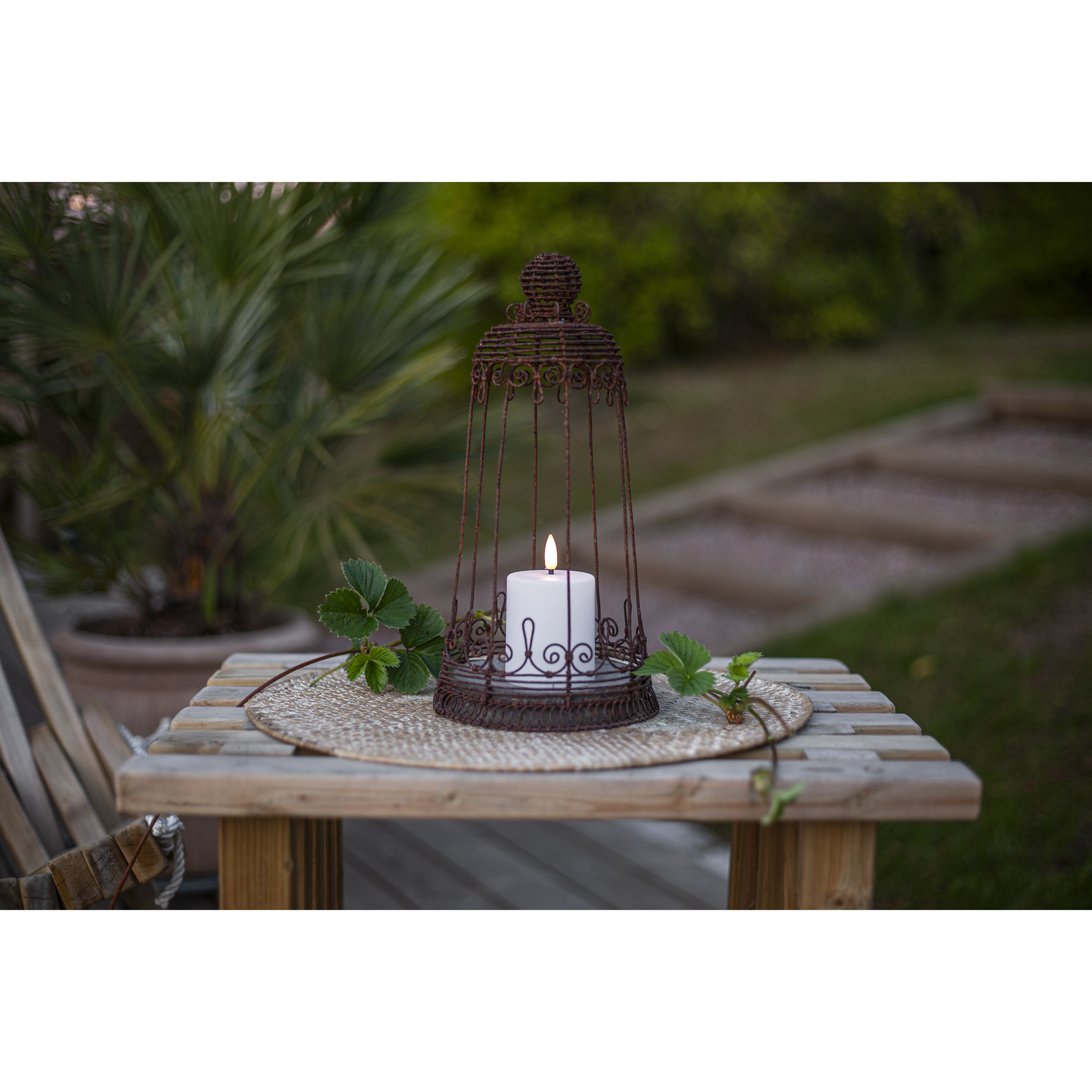 LED-Kerze ''Paula'' , flackernd, weiß, 6.1x10cm, Timer, outdoor
