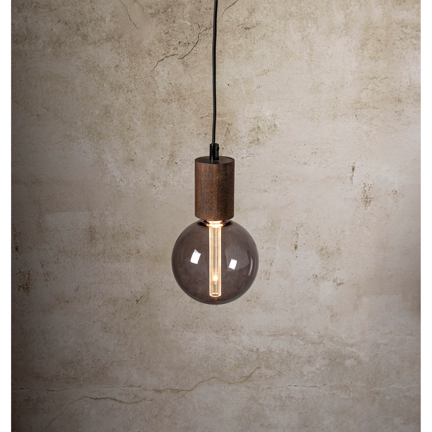 LED-Lampe ''Soft Glow'', E27, 2800K, 80 Ra, 45lm, 12,5x16,4cm,1,1W, Rauchglas