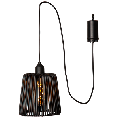 LED-Lampenschirm ''Twine'', schwarz, Kunststoff, 15x15cm, 1m Zuleitung, outdoor