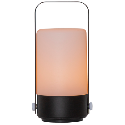 LED-Laterne ''Flame Lantern'', schwarz, 10x19cm, Batteriebetrieben, Timer