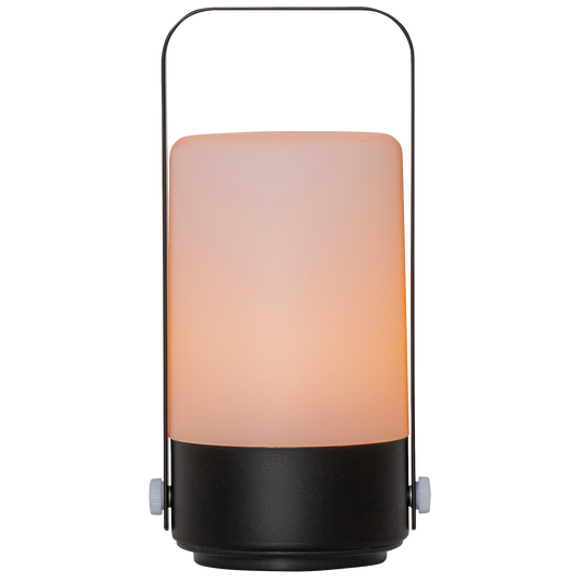 LED-Laterne ''Flame Lantern'', schwarz, 10x19cm, Batteriebetrieben, Timer
