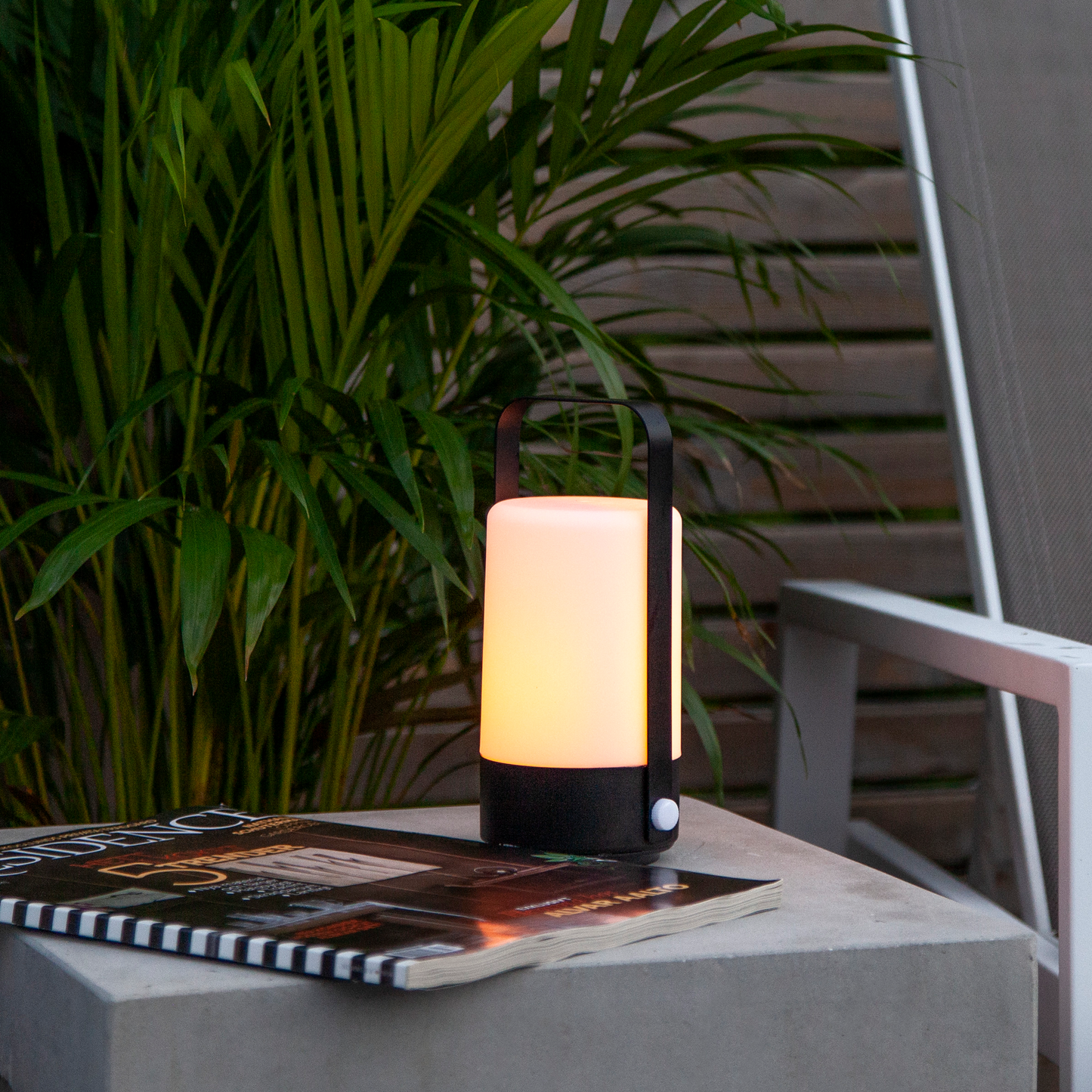 LED-Laterne ''Flame Lantern'', schwarz, 10x19cm, Batteriebetrieben, Timer