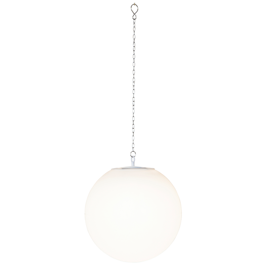 LED-Solar-Kugel ''Globy'', weiß, 30x29cm, Kette zum aufhängen, Solarpanele, Akku
