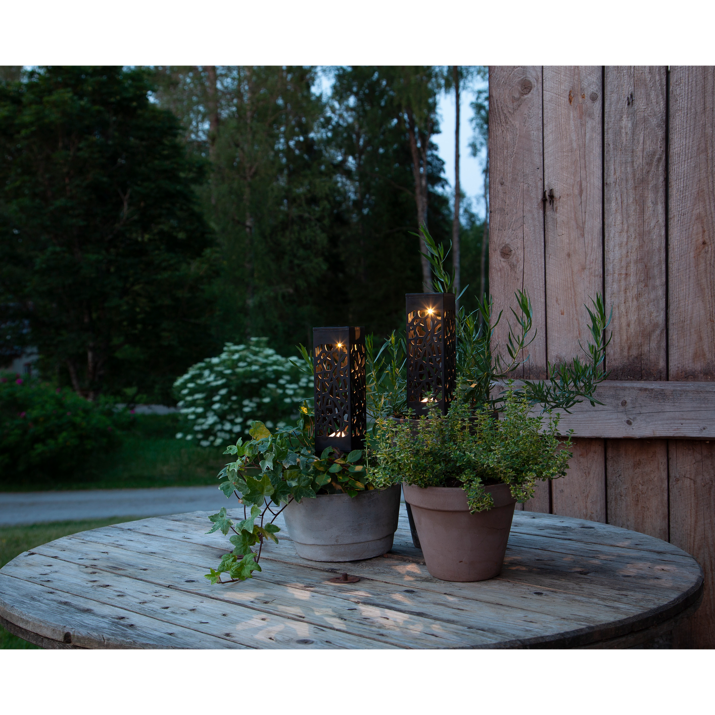 LED-Solar-Laterne ''Izola'', 2er-Set, schwarz, warmweiß, 6x18cm, Akku, outdoor