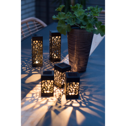 LED-Solar-Laterne ''Izola'', 3er-Set, schwarz, warmweiß, 6x11cm, Akku, outdoor