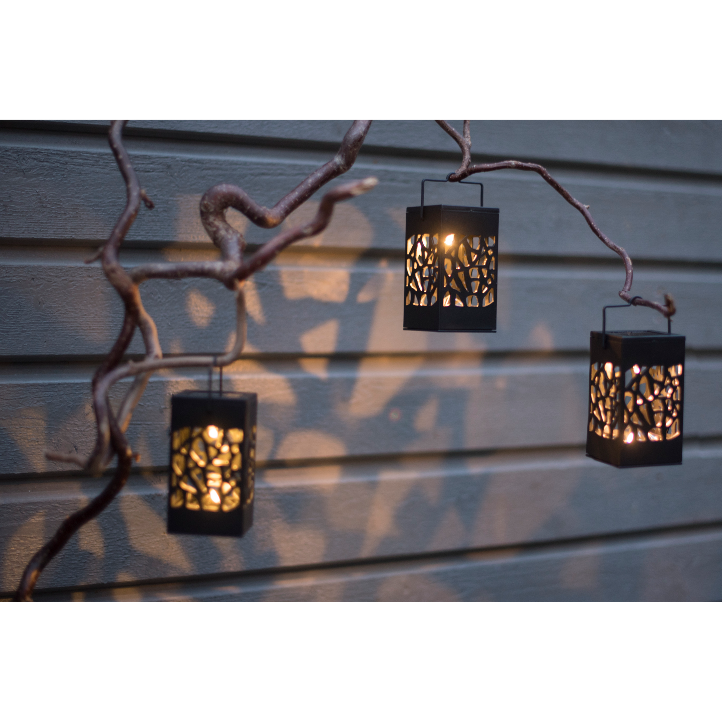 LED-Solar-Laterne ''Izola'', 3er-Set, schwarz, warmweiß, 6x11cm, Akku, outdoor