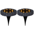 LED-Solar-Rasenleuchte ''Lawnlight'', 2er-Set, grau, outdoor, Akku,mit Erdspieß