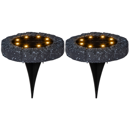 LED-Solar-Rasenleuchte ''Lawnlight'', 2er-Set, grau, outdoor, Akku,mit Erdspieß