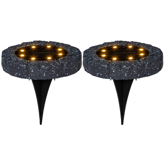LED-Solar-Rasenleuchte ''Lawnlight'', 2er-Set, grau, outdoor, Akku,mit Erdspieß