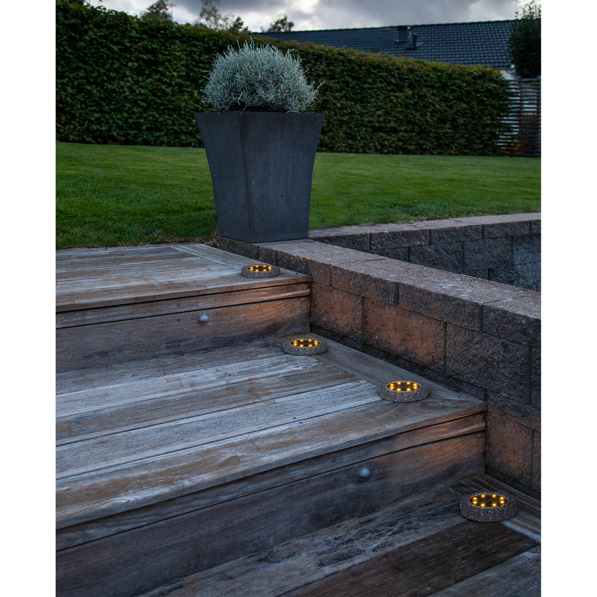 LED-Solar-Rasenleuchte ''Lawnlight'', 2er-Set, grau, outdoor, Akku,mit Erdspieß