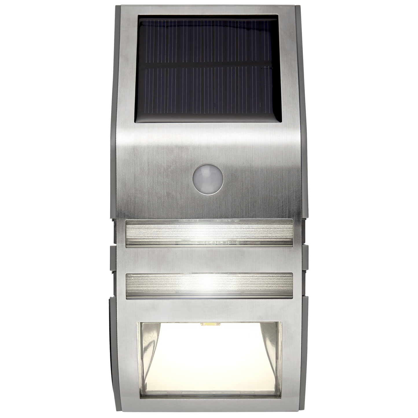 LED Solar-Wandleuchte ''Wally'', Edelstahl, Bewegungsmelder, inkl. Akku, 17x7,6cm