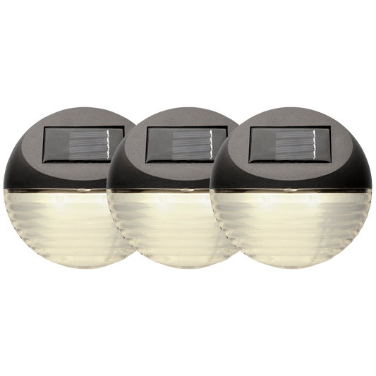 LED Solar-Wandleuchten ''Fency'', 3er Set, braun, 11x11cm, warmweiß, outdoor