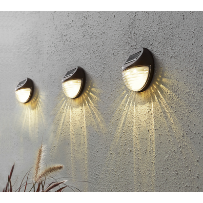 LED Solar-Wandleuchten ''Fency'', 3er Set, braun, 11x11cm, warmweiß, outdoor