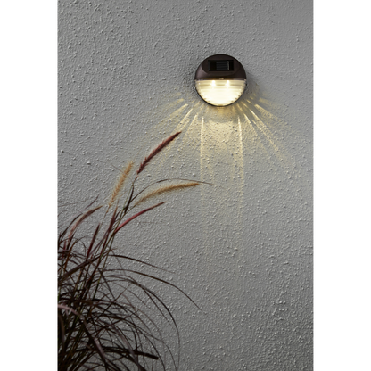 LED Solar-Wandleuchten ''Fency'', 3er Set, braun, 11x11cm, warmweiß, outdoor