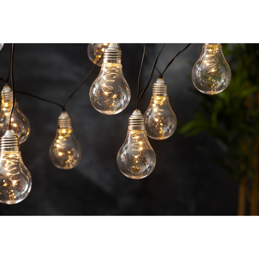 LED- Solarkette ''Glow'', 10-tlg., klar, 190x10cm, Solarbetrieben, outdoor
